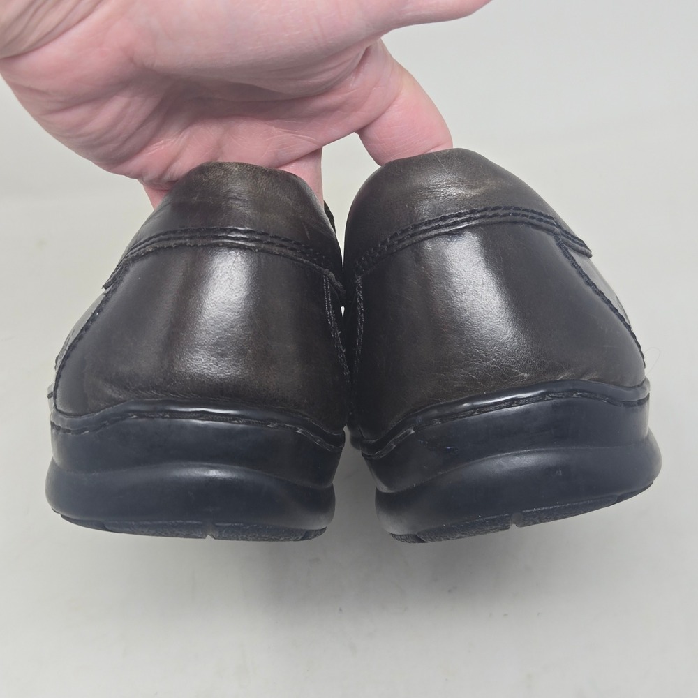 Born Mens Slip On Loafers Leather Moc Toe Shoes Dark Brown Black M3455 10.5 44.5 - Picture 7 of 10